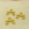 Materiales para joyería DIY, accesorios para joyería DIY, piezas de flor pequeña de tres agujeros de 10*10 mm, encurtidas, salidas de fábrica