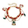 Joyería Transfronteriza Europea y Americana Collar Navideño Multielemento para Mujer Gargantilla de Moda Tejida con Cinta Personalizada Fiesta de Año Nuevo