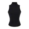 Conjunto Estilo Puro Desejo: Colete de Gola Alta Cincha-Cintura, Cardigã de Manga Longa, Saia Bodycon com Fenda e Calça Flare com Cintura Virada