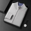 Cardigan Suéter de Caxemira Reversível Masculino Outono e Inverno Moda Lã Grossa Zíper Jaqueta Tricotada Top Dropshipping