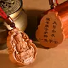 Collar de Dios Guardián de Madera de Durazno, Colgante de Buda del Año de Nacimiento de los Doce Zodiacos, Cadena para Suéter de las Ocho Deidades Guardianas, Collar de Bodhisattva del Año de Nacimiento