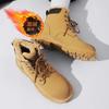 Sapatos masculinos de cano alto de inverno Sapatos de prancha esportivos casuais masculinos da moda coreana Sapatos da moda brancos pequenos forrados de lã engrossados sapatos de algodão quente