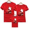 Papai Noel Natal fornecimento direto transfronteiriço de algodão fino roupas para pais e filhos venda rápida roupas infantis manga curta gola redonda camiseta infantil atacado
