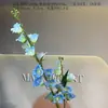 Flores Artificiales Azules Ramo Materiales para Decoración de Escena de Boda, Rosas Azules para Arreglo de Piso de Salón de Bodas y Flores Decorativas