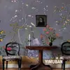 Papel de Parede de Fundo para Sala de Estar de Luxo Leve Americano Revestimento de Parede Flor de Limão Mural Decorativo Revestimento de Parede Decorativo para Quarto em Toda a Casa