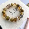 Pulsera de Piedra Citrina Amarilla Natural y Ojo de Tigre con Perlas Negras de Oro Super Siete para la Riqueza y la Buena Suerte