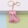 Llavero de Gato de Dibujos Animados de Cuero PU Colgante para Bolso Decoración de Bolso Regalo Personalizado Creativo Decoración Versátil