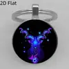 Nueva Joyería de Comercio Exterior Transfronterizo: Llavero de Metal con Piedra Zodiacal, Suministro Estable, Venta al por Mayor desde el Fabricante