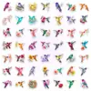 Pegatinas florales de colibrí en acuarela, 50 hojas, PET transparente, pegatinas florales y de pájaros frescas para decorar cuadernos y diarios