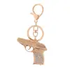 Chaveiro Pingente Pistola Cravejado de Diamantes Moda Fabricante Pingente Personalizado para Mochila de Estudante Pingente para Chave de Carro Chaveiro
