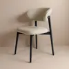 Cadeira de Tecido com Design Nórdico Moderno Simples Cadeira de Jantar em Madeira Maciça Cadeira com Encosto Estilo Silencioso Sala de Jantar em Casa Cadeira de Leitura