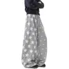 Pantalones de chándal grises con estampado de estrellas estilo americano para mujer y hombre, pantalones deportivos de otoño para danza jazz, pantalones holgados casuales de pierna curva
