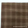 Tecido xadrez marrom escovado tingido em fio, para outono e inverno, em estoque, para roupas masculinas e femininas, tecido para camisa, material xadrez