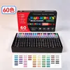 Conjunto de Canetas Marcadoras Acrílicas Líquidas Atacado Direto Transfronteiriço com 120 Cores 168 Cores com Caixas Vermelhas e Pretas, Canetas de Aquarela com Ponta Macia, Conjunto de Canetas para Graffiti
