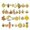 Conjunto misto de pequenos acessórios, pulseira DIY de liga com gotas de óleo, colar, brinco, pingente, chaveiro, acessório e pacote de material de decoração