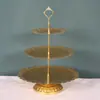 Suporte de Bolo de Ferro Forjado Europeu Adereços de Casamento Bandeja de Bolo Prato de Bolo de Pé Alto Ornamento de Mesa de Sobremesa Suporte de Bolo de Ferro Forjado