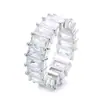 Anillo Rectangular con Diamantes Completos para Mujer, Estilo Coreano, Moderno, Lujo Ligero, Versátil, a la Moda, Exquisito, Diseño de Nicho, Anillo Ajustable