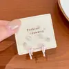 Brincos de flor com laço de fita rosa, conjunto de três peças para mulheres, pino de prata, delicados e doces, adequados para uso diário, brincos versáteis