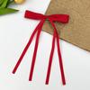 Venta caliente transfronteriza, horquilla de lazo con cinta, dulce lazo para niña, horquilla para el cabello, accesorios para el cabello de red rojos que combinan con todo