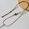 Cordón de Cuero Encerado Delgado de 1.5 mm Joyería Tejida a Mano Cadena para Clavícula Tejida de Jade Correa para el Cuello Venta al por Mayor