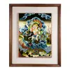 Buda Yuan Hui Nepal Pintado a Mano "Dios de la Riqueza Blanca" Entrada de Estudio Sala de Estar Pintura Decorativa Pintura Colgante