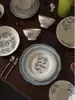 Cerâmica Francesa Cor Sob Esmalte Antigo Louça Prato de Jantar Prato Fundo Tigela de Arroz Tigela para Sopa de Macarrão Prato Fundo Comida Chinesa Casa