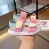 Sandalias para Niña 2024 Primavera/Verano Nuevas de Moda Sandalias de Punta Abierta Coreanas Camuflaje Zapatos de Playa para Niños Medianos y Grandes Sandalias de Suela Suave