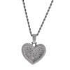 Colgante de amor de hip-hop transfronterizo con circonita de cobre, versión vertical, collar con colgante cuadrado de diamantes en forma de T, accesorios de moda