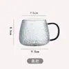 Copo de Vidro Martelo Estilo Japonês com Alça Copo de Água Doméstico Copo para Infusão de Chá Copo de Leite para Café da Manhã Copo para Suco de Frutas Alto Valor de Cor Copo para Bebidas Geladas