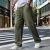 Pantalones Casuales de Lino y Algodón para Hombre, Color Sólido, Transpirables, con Cordón y Bolsillos, Pierna Recta Retro, Novedad de Comercio Exterior de Primavera y Otoño