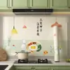 Adesivo à prova de óleo de cozinha Retardante de chamas À prova de fogo Alta temperatura Autoadesivo Coifa Papel de parede especial À prova d'água À prova de umidade Filme de desenho animado