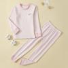 Conjunto de Roupa Térmica Infantil Sem Costura 100% Algodão para Outono e Inverno, Camada Base de Algodão Espessa e Macia para Meninos e Meninas