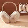 Orejeras para mujer invierno nuevo estilo orejeras cálidas felpa blanca cálidas a prueba de viento orejeras a prueba de frío orejeras con forro de terciopelo anticongelante