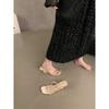 Sandalias de tacón alto de estilo francés de nicho de diseño de marca de moda, zapatos de mujer, sandalias de cuña de verano, zapatillas de tacón alto.