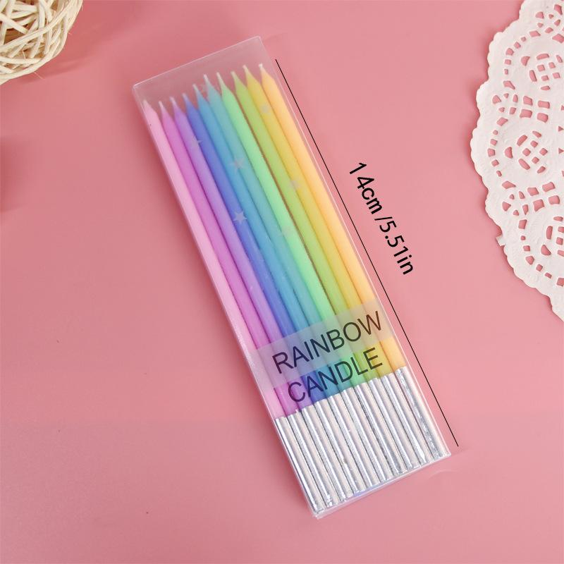 彩虹铅笔蜡烛10只装