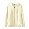 Sudadera con capucha de rizo pesado personalizada Fiesta de team building Ropa de trabajo Sudadera con cremallera Color liso Informal Holgada Chaqueta para mujer