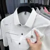 Camisa de Manga Corta Elástica Sin Costuras Transfronteriza para Hombre, Casual de Verano, Anti-arrugas, Camiseta Delgada Fresca para Papá Joven y de Mediana Edad