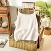 Camisole Artística de Algodão e Linho Estilo Japonês, Tamanho Grande, Corte Solto, para Primavera e Verão, Sudeste Asiático, com uma Camada Base Simples