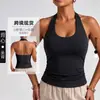 Camiseta deportiva de tirantes con cuello en U para mujer, disponible en stock, transfronteriza, corte ajustado, espalda favorecedora, top transpirable de secado rápido para yoga y fitness