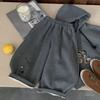 2025 Nuevo Traje de Invierno para Niños Sudadera con Capucha de Dibujos Animados Forrada de Polar Pantalones Deportivos Engrosados Estilo Coreano Hombres y Mujeres..