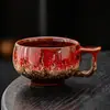 Caneca de leite com acabamento em cerâmica vitrificada em forno, caneca de café vintage com alça única, caneca para café da manhã em casa, xícara de chá criativa