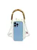 Bolsa Personalizada 2024 Nueva Celebridad de Internet con Asa de Bambú Cadena de Perlas Mini Bolso Cubo Bandolera Bolso de Hombro Cruzado