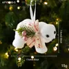 Nuevos adornos de árbol de Navidad de espuma blanca navideña, bolas de Navidad, colgantes de ardilla, copo de nieve y oso, decoraciones de ambiente navideño