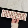 Uñas con Estampado de Leopardo Francés 30 Piezas Uñas Portátiles Cuentas de Vidrio Ojo de Gato Nuevo Estilo Manicura Prehecha Puntas de Uñas Venta al por Mayor