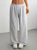 Moda Femenina Transfronteriza Europea y Americana Primavera/Verano 2026 Holgados Casual Cómodos Deportivos Elásticos con Cordón Pantalones de Pierna Ancha