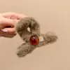 Presilha de Garra de Pelúcia Outono e Inverno Fofa Desenho Animado Presilha de Cabelo para Mulheres Grande Parte de Trás da Cabeça Presilha de Tubarão para Cabelo Grampo de Cabelo Grampo de Cabelo