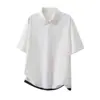 Camisa Polo de Punto Elástico Blanca para Hombre Manga Corta Verano Tendencia Marca 2026 Nuevo Color Puro Sencillo Camiseta Top