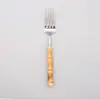 Aço Inoxidável 304 Meia Faca e Garfo Colher vintage Bambu Real Faca e Garfo Rústicos Ins Homem Pequeno Cintura Talheres Ocidentais