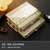 Caja de Almacenamiento Transparente de Gran Capacidad para Bolígrafos con Veta de Madera de Nogal Negro, Caja Vintage para Almacenamiento y Exhibición de Papelería, Caja de Gabinete a Prueba de Polvo