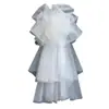 2025 novo véu pega bolha nuvem véu bufante fotografia noiva coreana modelagem fotografia de rua vestido de noiva com maquiagem branco